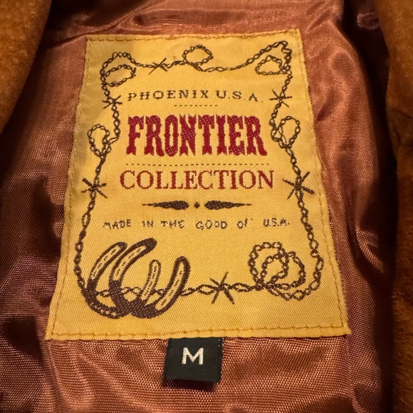 Vintage Frontier Collection Denim Leather & Suede Fringe Western Jacket Size Med - Picture 9 of 10